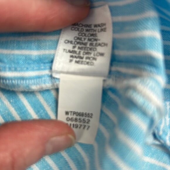 J. Jill Petite Love Linen Blue White  Oversized Pinstripe - Picture 5 of 10